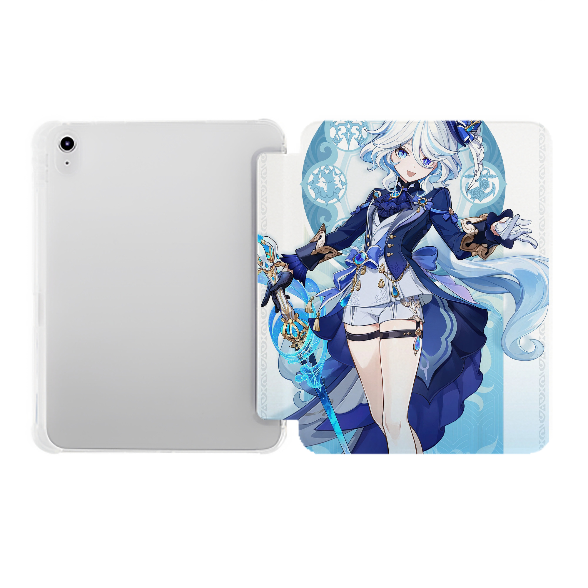 げんし神 genshin IPad ケース ペン収納付き 三つ折りスタンド PUレザー×シリコン 対応機種9.5/10.5/10.9インチ